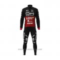 2022 Cycling Jersey Androni Giocattoli Black Red Long Sleeve and Bib Tight