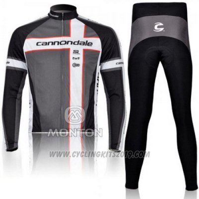 2011 Cycling Jersey Cannondale Gray Long Sleeve and Bib Tight