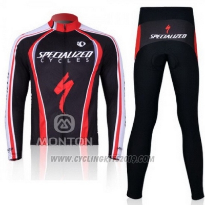 2011 Cycling Jersey Specialized Red and Black Long Sleeve and Bib Tight [hua2617]