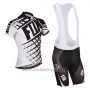2014 Cycling Jersey Fox White and Black Short Sleeve and Bib Short