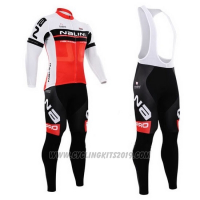 2015 Cycling Jersey Nalini Red and White Long Sleeve and Salopette