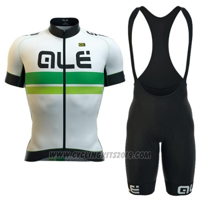 2016 Cycling Jersey ALE White and Green Short Sleeve and Bib Short