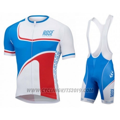 2016 Cycling Jersey Pink White and Blue Short Sleeve and Bib Short