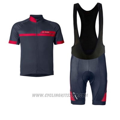 2017 Cycling Jersey Vaude Red and Black Short Sleeve and Bib Short