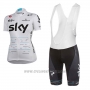 2017 Cycling Jersey Women Sky White Short Sleeve and Bib Short