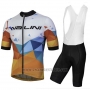 2018 Cycling Jersey Nalini Ahs Discesa White and Orange Short Sleeve and Salopette