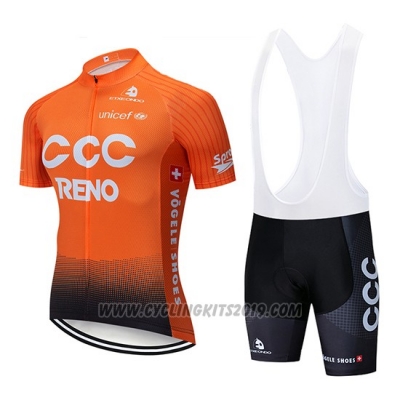 2019 Cycling Jersey CCC Orange Short Sleeve and Bib Short
