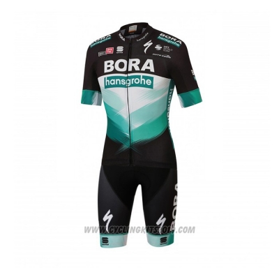 2020 Cycling Jersey Bora-Hansgrone Black Green Short Sleeve and Bib Short