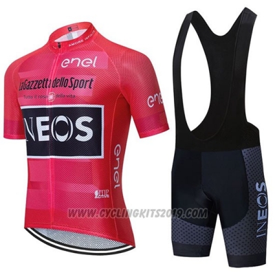 2020 Cycling Jersey INEOS Pink Black Short Sleeve and Bib Short