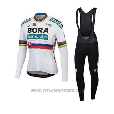 2020 Cycling Jersey UCI World Champion Bora White Long Sleeve and Bib Tight