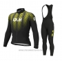2021 Cycling Jersey ALE Black Long Sleeve and Bib Tight