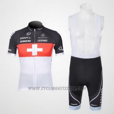 2011 Cycling Jersey Trek Leqpard Campione Switzerland Red and White Short Sleeve and Bib Short