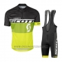 2016 Cycling Jersey Scott Yellow and Black Short Sleeve and Salopette