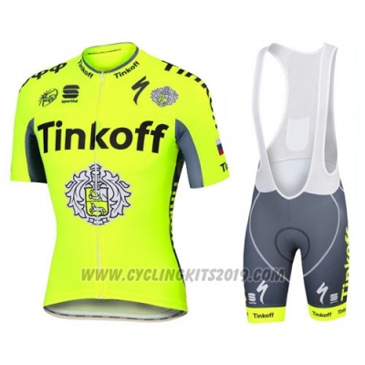 2016 Cycling Jersey Tinkoff Yellow Short Sleeve and Bib Short