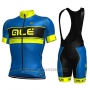 2017 Cycling Jersey ALE Blue and Yellow Short Sleeve and Bib Short