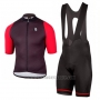 2017 Cycling Jersey Etxeondo Neo Black and Red Short Sleeve and Bib Short