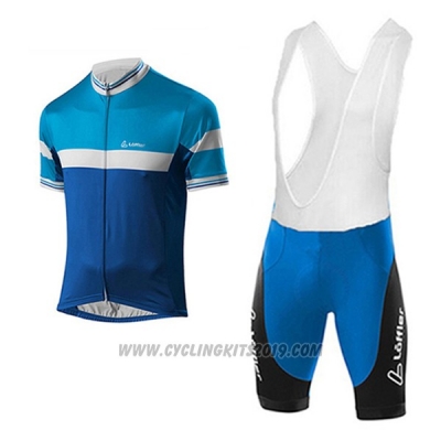 2017 Cycling Jersey Loffler Blue and Light Blue Short Sleeve and Bib Short [hua3896]