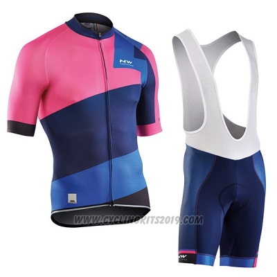 2017 Cycling Jersey Northwave Extreme Red and Blue Short Sleeve and Bib Short