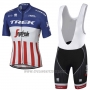 2017 Cycling Jersey Trek Segafredo Campione The United States Short Sleeve and Bib Short