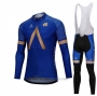 2018 Cycling Jersey Aqua Bluee Sport Blue Long Sleeve and Bib Tight