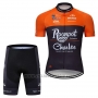 2019 Cycling Jersey Roompot Charles Orange Black Short Sleeve and Bib Short