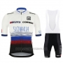2019 Cycling Jersey Slowakeis White Blue Black Short Sleeve and Bib Short