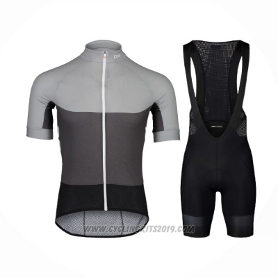 2021 Cycling Jersey POC Gray Short Sleeve and Bib Short