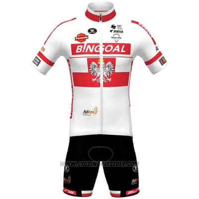2021 Cycling Jersey Wallonie Bruxelles White Short Sleeve and Bib Short