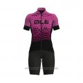 2021 Cycling Jersey Women ALE Dark Fuchsia Short Sleeve and Bib Short