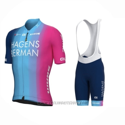 2022 Cycling Jersey ALE Blue Pink Short Sleeve and Bib Short