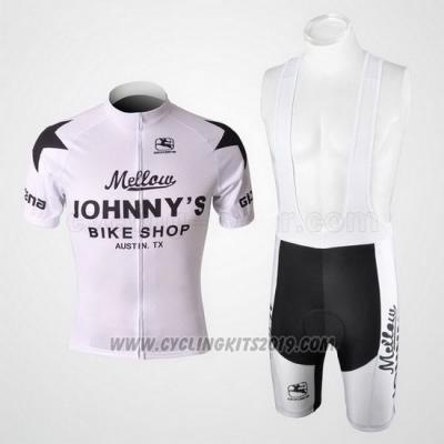 2010 Cycling Jersey Johnnys Black and White Short Sleeve and Bib Short