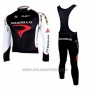 2010 Cycling Jersey Pinarello Black and White Long Sleeve and Bib Tight