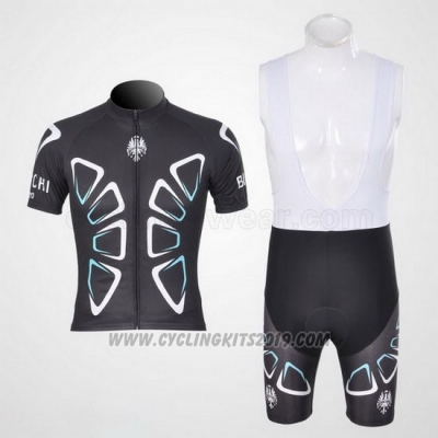 2011 Cycling Jersey Bianchi Black Short Sleeve and Bib Short