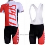 2012 Cycling Jersey Specialized White and Red Short Sleeve and Bib Short