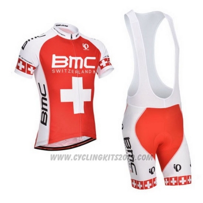 2014 Cycling Jersey BMC Campione Switzerland Orange and White Short Sleeve and Bib Short