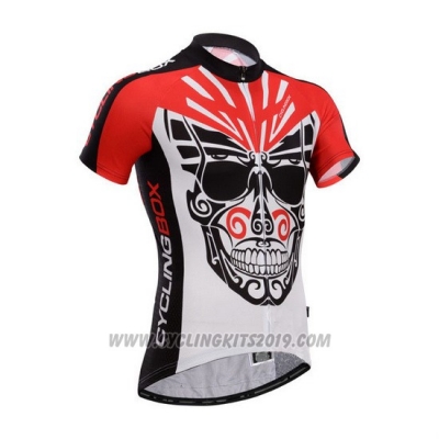 2014 Cycling Jersey Fox Cyclingbox Black and Red Short Sleeve and Bib Short