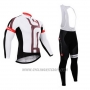 2015 Cycling Jersey Castelli White Fuchsia Long Sleeve and Bib Tight