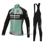 2016 Cycling Jersey Bianchi Mtb Black and Green Long Sleeve and Bib Tight