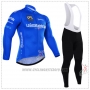 2016 Cycling Jersey Giro D'italy Blue and White Long Sleeve and Bib Tight