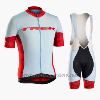 2016 Cycling Jersey Trek Bontrager Blue and Red Short Sleeve and Bib Short