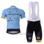 2017 Cycling Jersey Astana Blue Short Sleeve and Bib Short