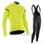 2017 Cycling Jersey Northwave Ml Yellow Long Sleeve and Bib Tight