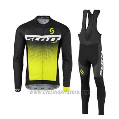 2017 Cycling Jersey Scott Yellow and Black(2) Long Sleeve and Salopette