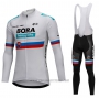 2018 Cycling Jersey Bora Campione Russia White Long Sleeve and Bib Tight