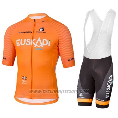 2018 Cycling Jersey Euskadi Orange Short Sleeve and Bib Short