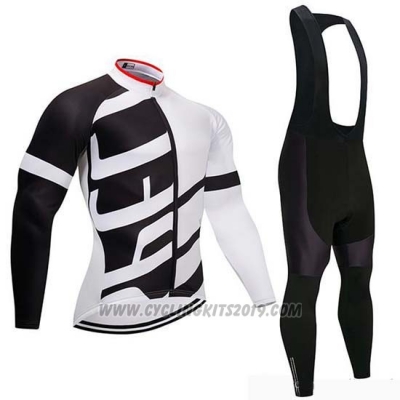 2019 Cycling Jersey Specialized Black White Long Sleeve and Bib Tight