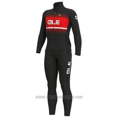 2020 Cycling Jersey ALE Red Black Long Sleeve and Bib Tight(1)