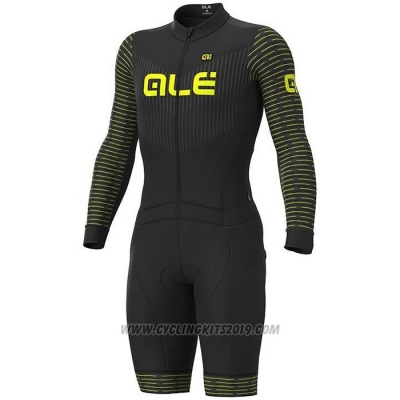 2020 Cycling Jersey ALE Yellow Long Sleeve and Bib Tight(1)