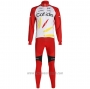 2020 Cycling Jersey Cofidis White Red Long Sleeve and Bib Tight