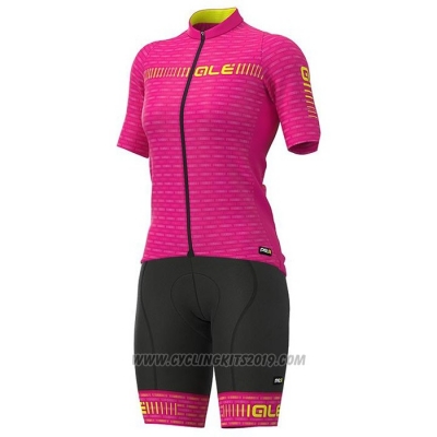 2020 Cycling Jersey Women ALE Fuchsia Short Sleeve and Bib Short
